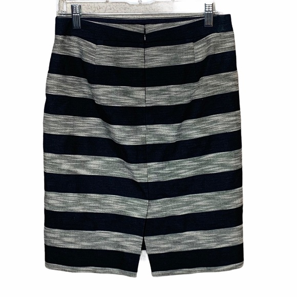 J.Crew The Pencil Skirt Black White Striped Size 4 - Picture 8 of 8